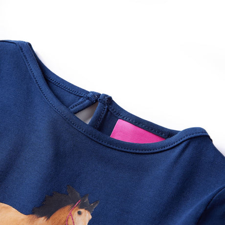 VidaXL Chemise enfant à manches longues 92 bleu marine