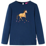 VidaXL Chemise enfant à manches longues 104 bleu marine