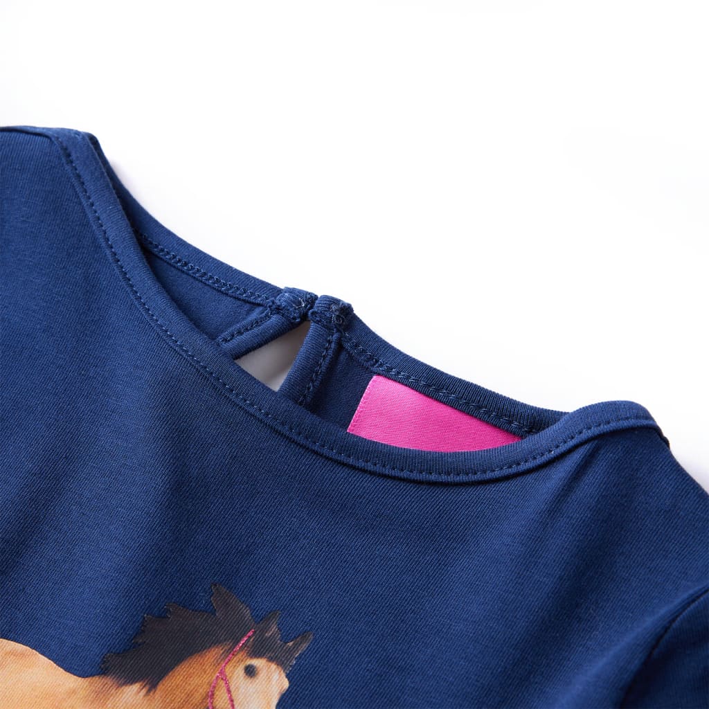 VidaXL Chemise enfant à manches longues 116 bleu marine