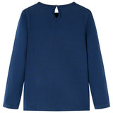 VidaXL Chemise enfant à manches longues 128 bleu marine
