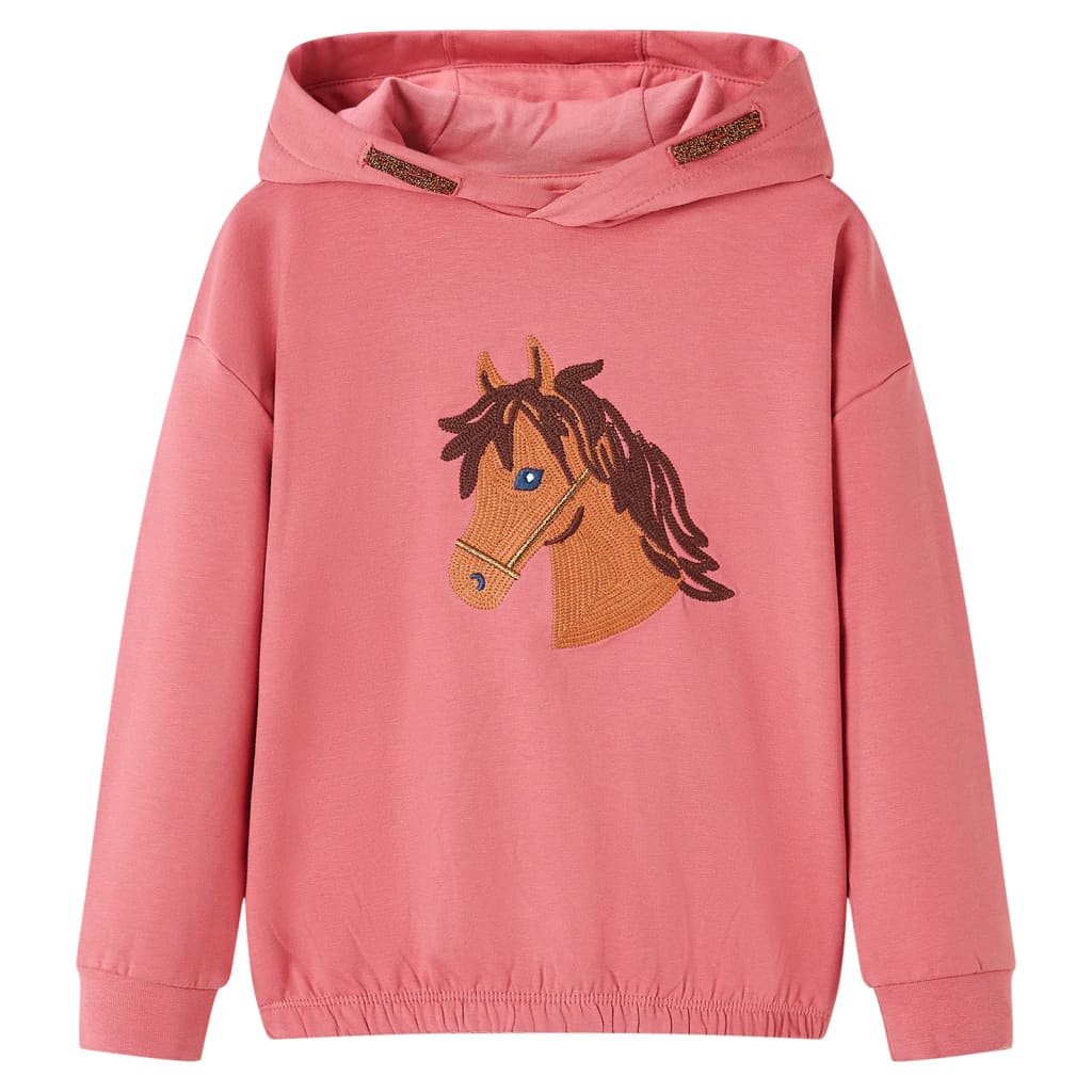 VidaXL Pull enfant à capuche 92 vieux rose