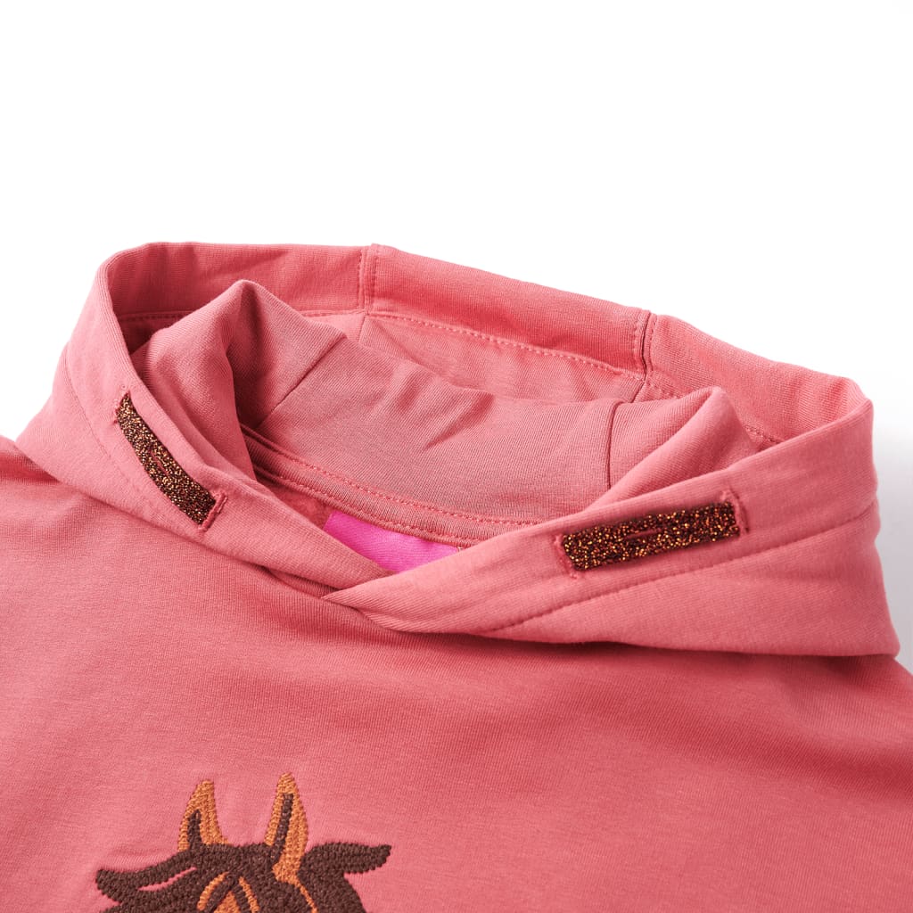 VidaXL pull enfant à capuche 104 vieux rose