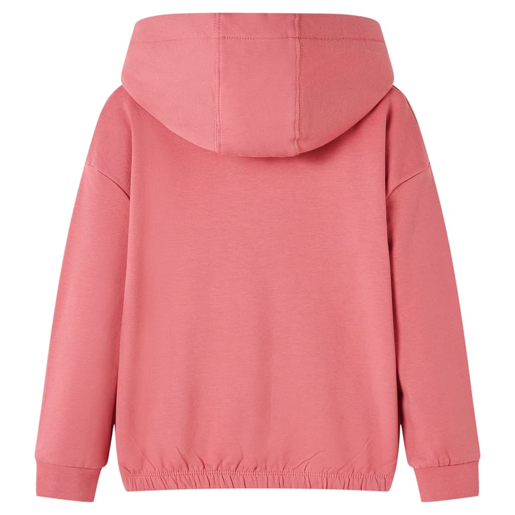 VidaXL Pull enfant à capuche 116 vieux rose