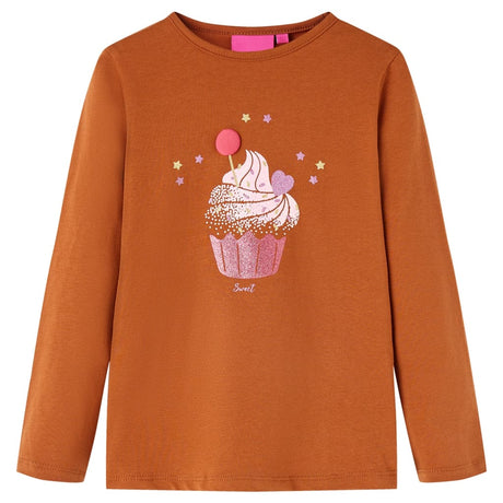 VidaXL Chemise enfant à manches longues 92 couleur cognac