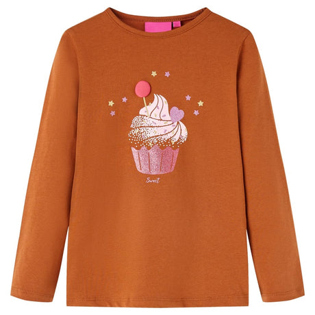 VidaXL Chemise enfant à manches longues 104 couleur cognac