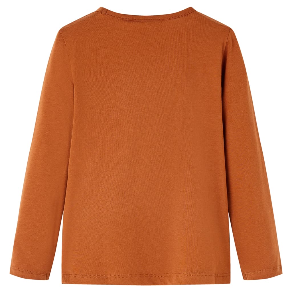 VidaXL Chemise enfant à manches longues 104 couleur cognac