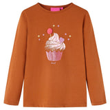 VidaXL Chemise enfant à manches longues 128 couleur cognac