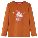 VidaXL Chemise enfant à manches longues 140 couleur cognac