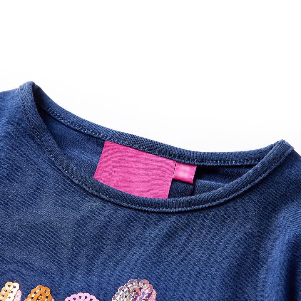 VidaXL Chemise enfant à manches longues 104 bleu marine