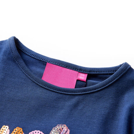 VidaXL Chemise enfant à manches longues 104 bleu marine