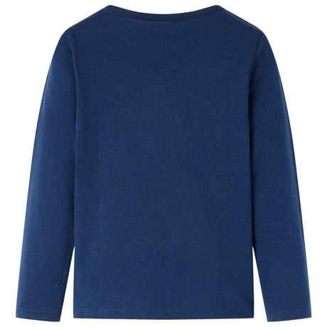 VidaXL Chemise enfant à manches longues 116 bleu marine