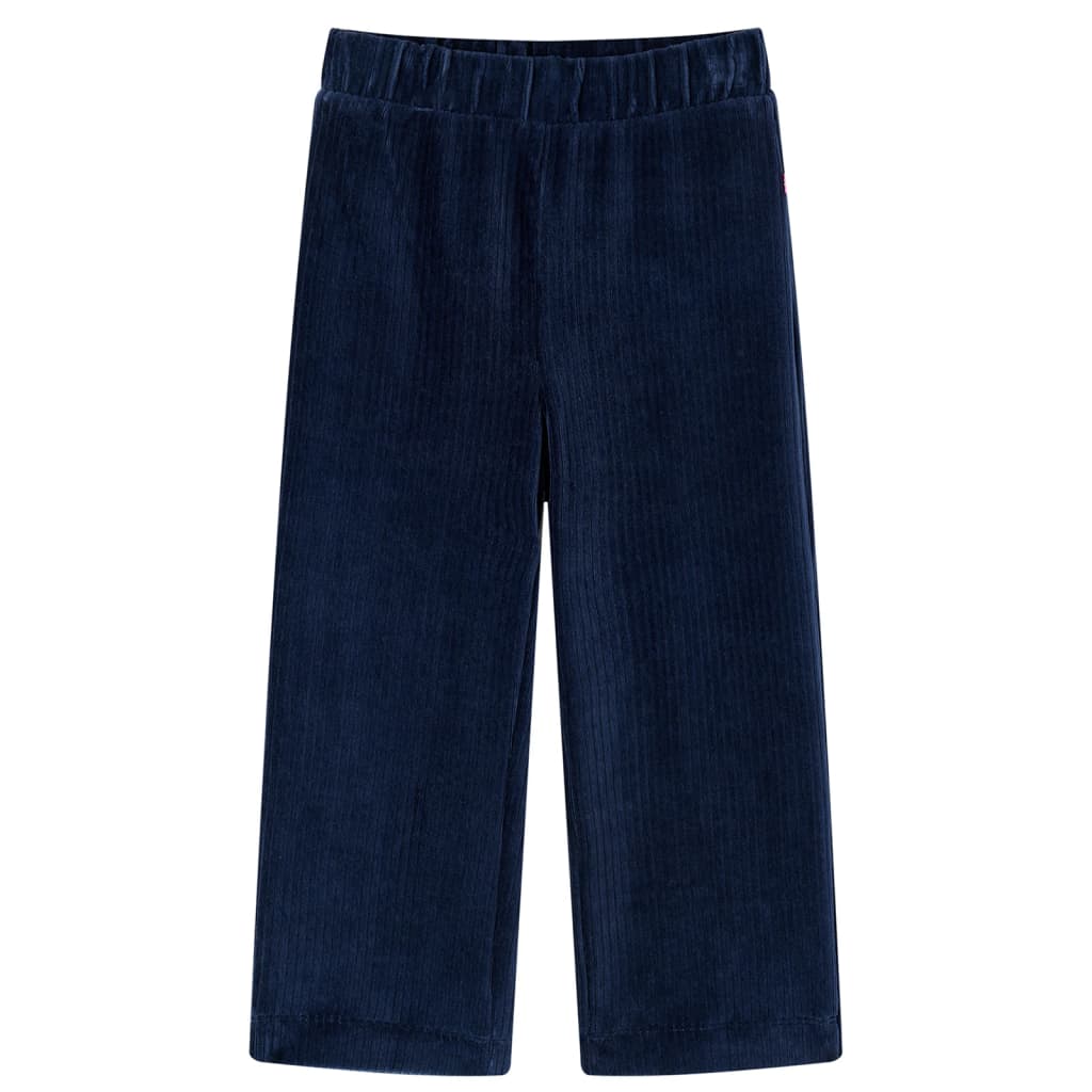 VidaXL Pantalon enfant 92 velours côtelé bleu marine