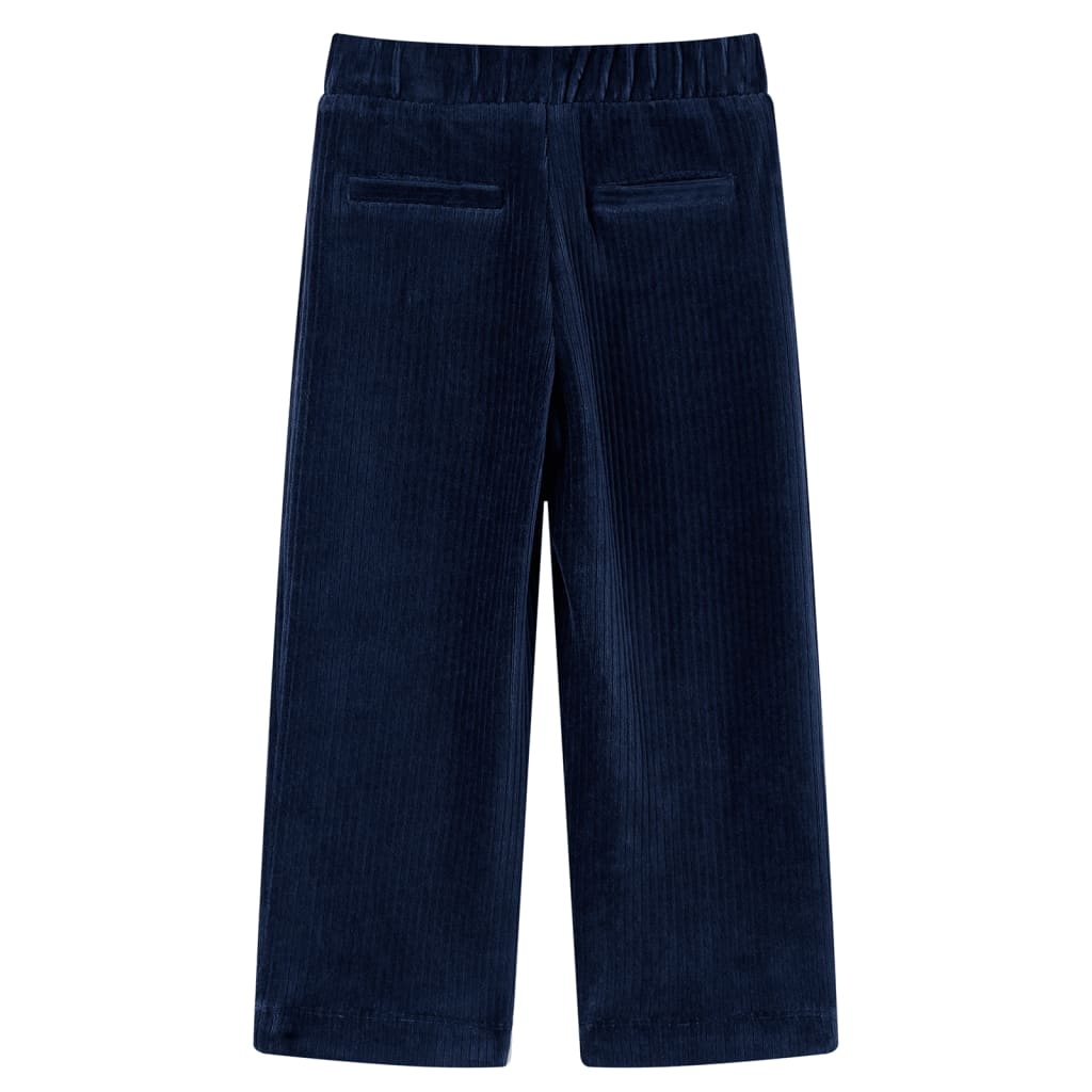 VidaXL Pantalon enfant 128 velours côtelé bleu marine