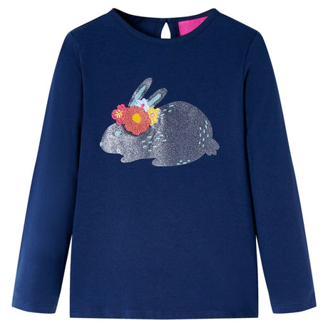 VidaXL Chemise enfant à manches longues 104 bleu marine