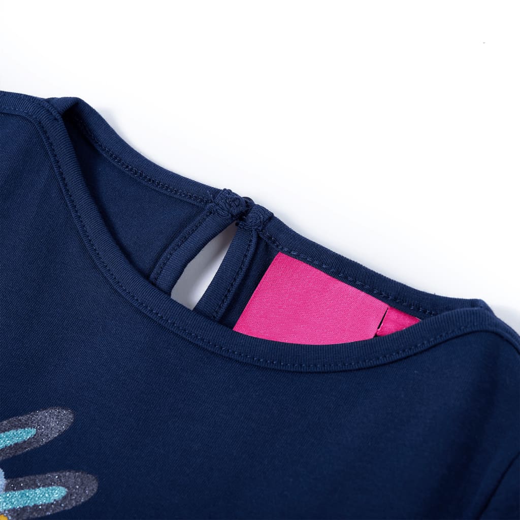 VidaXL Chemise enfant à manches longues 128 bleu marine