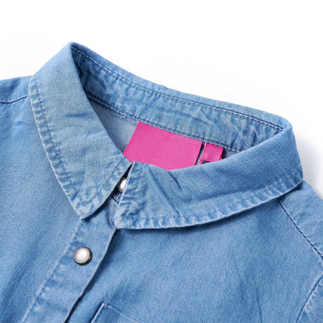 VidaXL Robe enfant à manches longues 104 bleu marine et bleu denim
