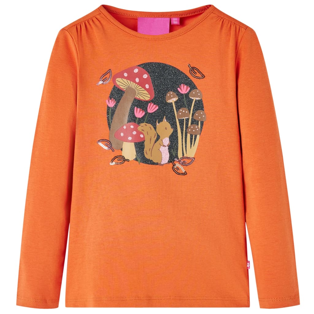 VidaXL Chemise enfant à manches longues 92 orange-marron
