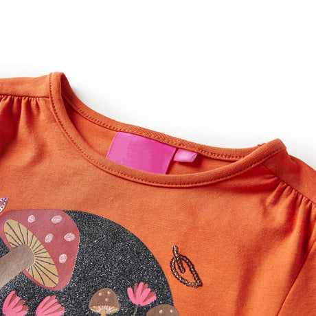 VidaXL Chemise enfant à manches longues 128 orange-marron