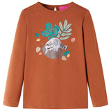 VidaXL Chemise enfant à manches longues 92 couleur cognac