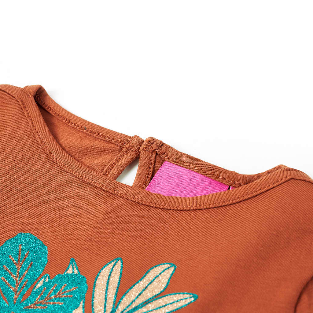 VidaXL Chemise enfant à manches longues 92 couleur cognac