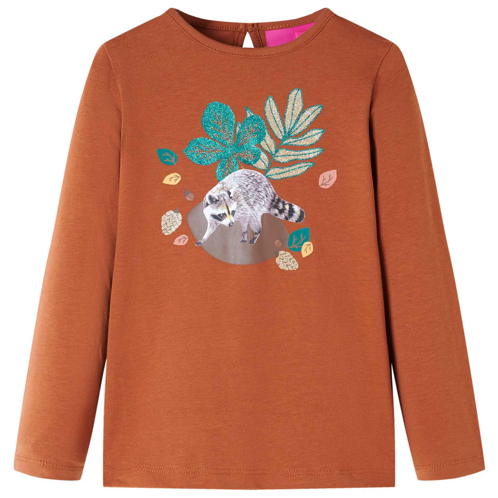 VidaXL Chemise enfant à manches longues 128 couleur cognac