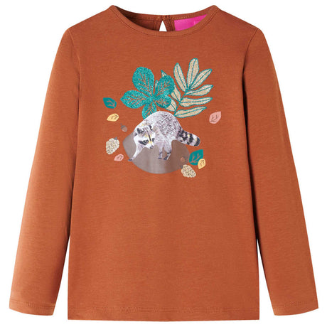 VidaXL Chemise enfant à manches longues 140 couleur cognac