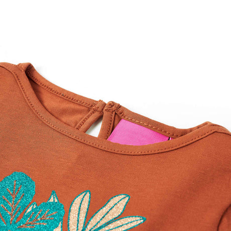 VidaXL Chemise enfant à manches longues 140 couleur cognac