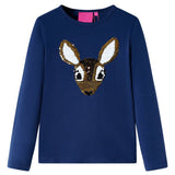 VidaXL Chemise enfant à manches longues 116 bleu marine