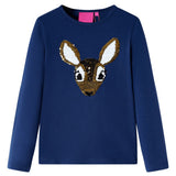 VidaXL Chemise enfant à manches longues 128 bleu marine