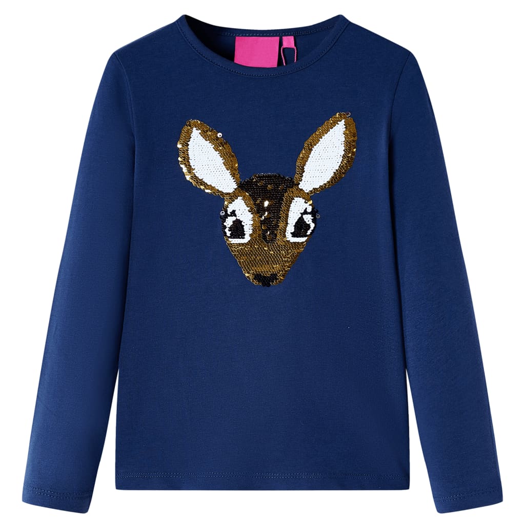 VidaXL Chemise enfant à manches longues 140 bleu marine