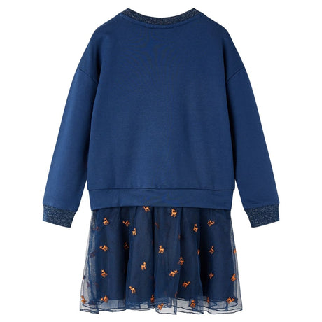 VidaXL Robe enfant à manches longues 92 bleu marine