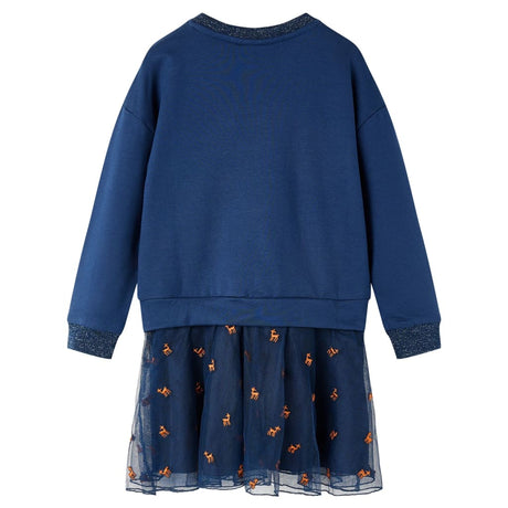 VidaXL Robe enfant à manches longues 104 bleu marine