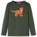 VidaXL Chemise enfant à manches longues 116 kaki