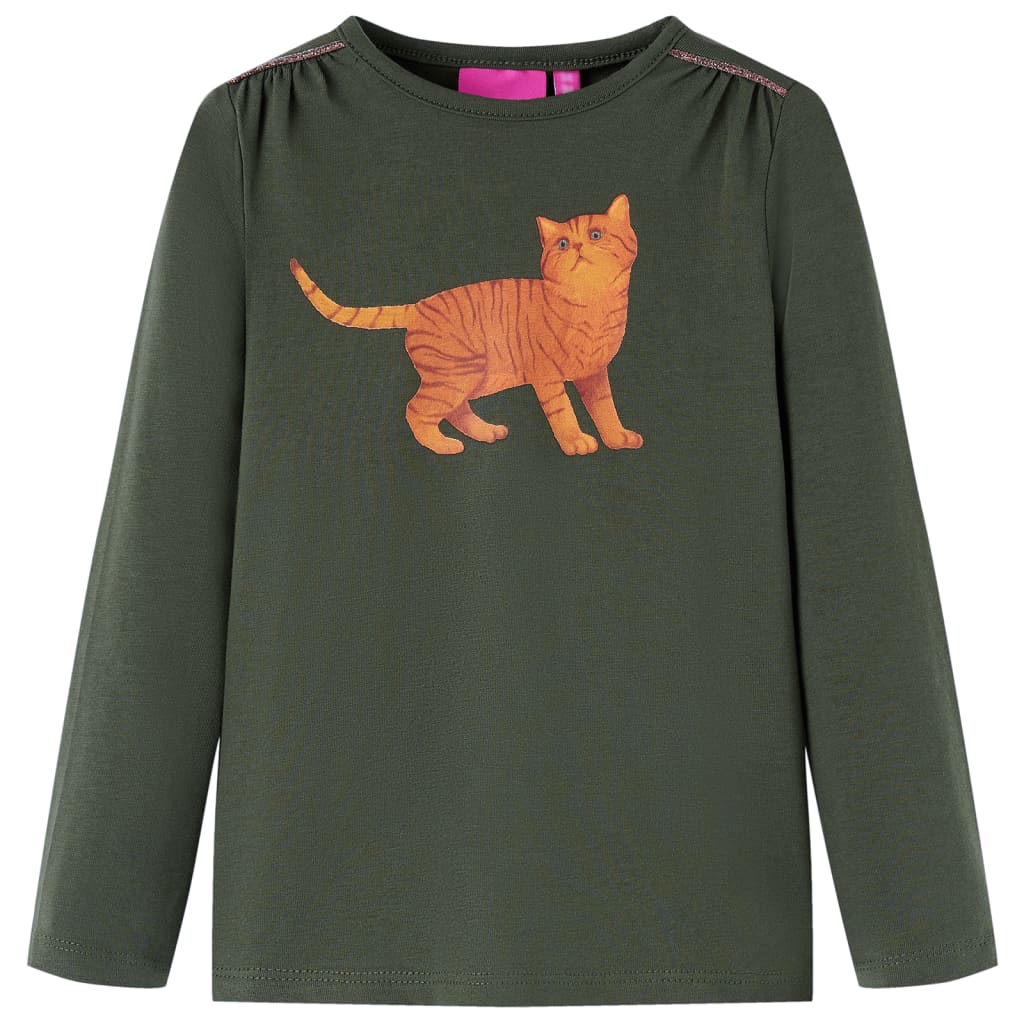 VidaXL Chemise enfant à manches longues 128 kaki