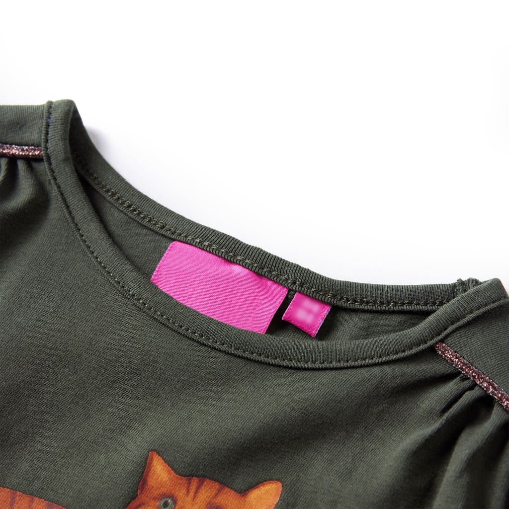 VidaXL Chemise enfant à manches longues 128 kaki