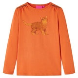 VidaXL Chemise enfant à manches longues 128 orange-marron