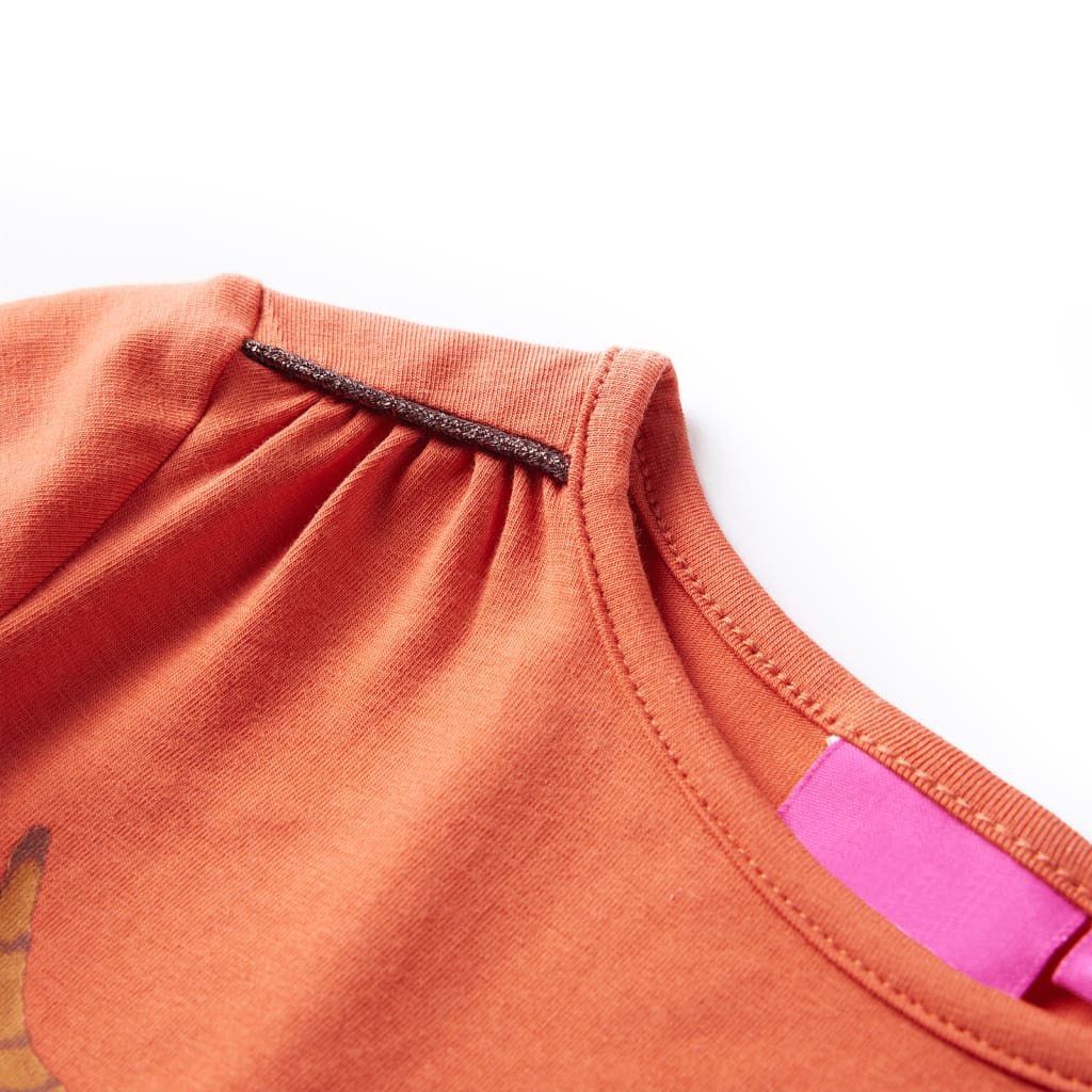 VidaXL Chemise enfant à manches longues 128 orange-marron
