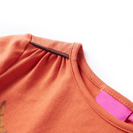 VidaXL Chemise enfant à manches longues 128 orange-marron
