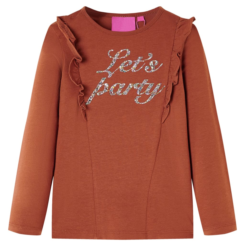 VidaXL Chemise enfant à manches longues 104 couleur cognac