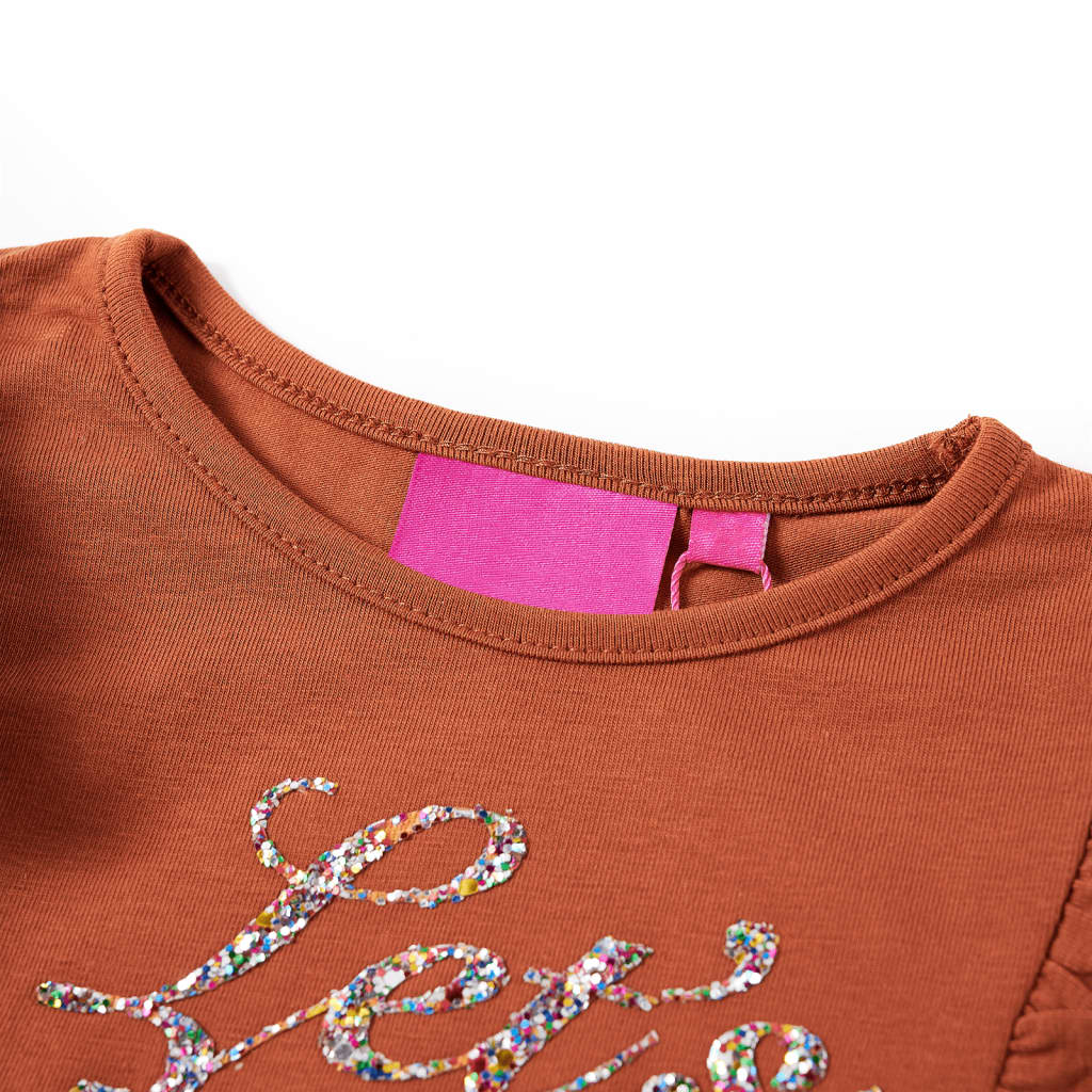 VidaXL Chemise enfant à manches longues 104 couleur cognac