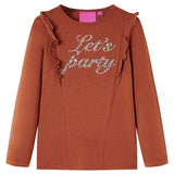 VidaXL Chemise enfant à manches longues 128 couleur cognac