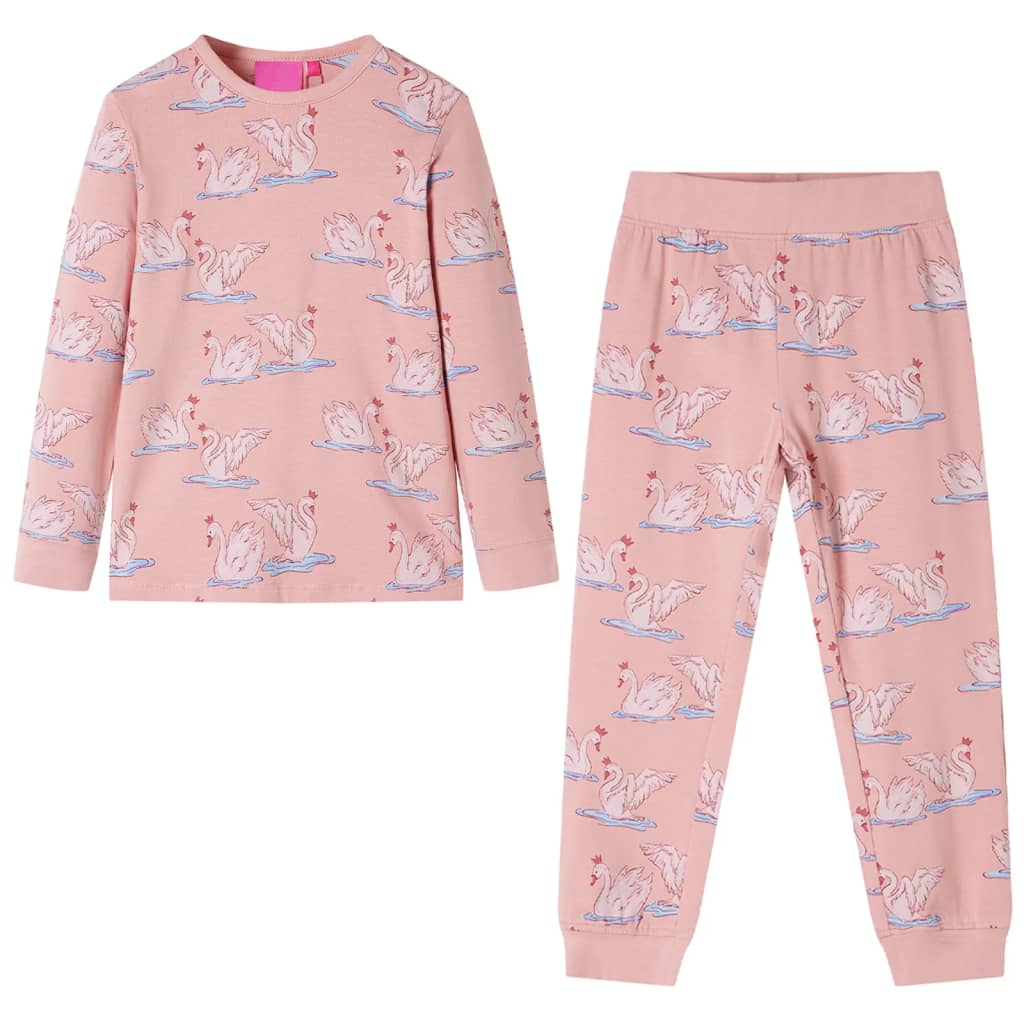 Vidaxl pyjama enfant manches longues 104 rose clair