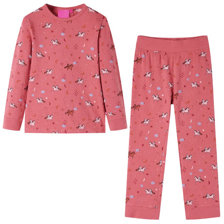 VidaXL Pyjama enfant à manches longues 116 vieux rose
