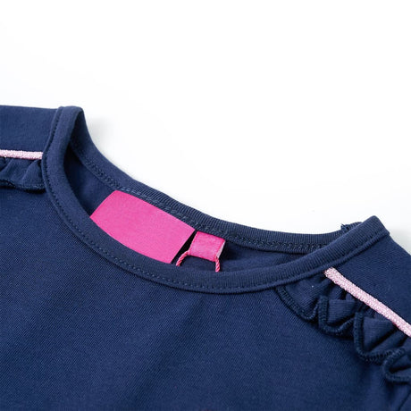 VidaXL Chemise enfant à manches longues 116 bleu marine