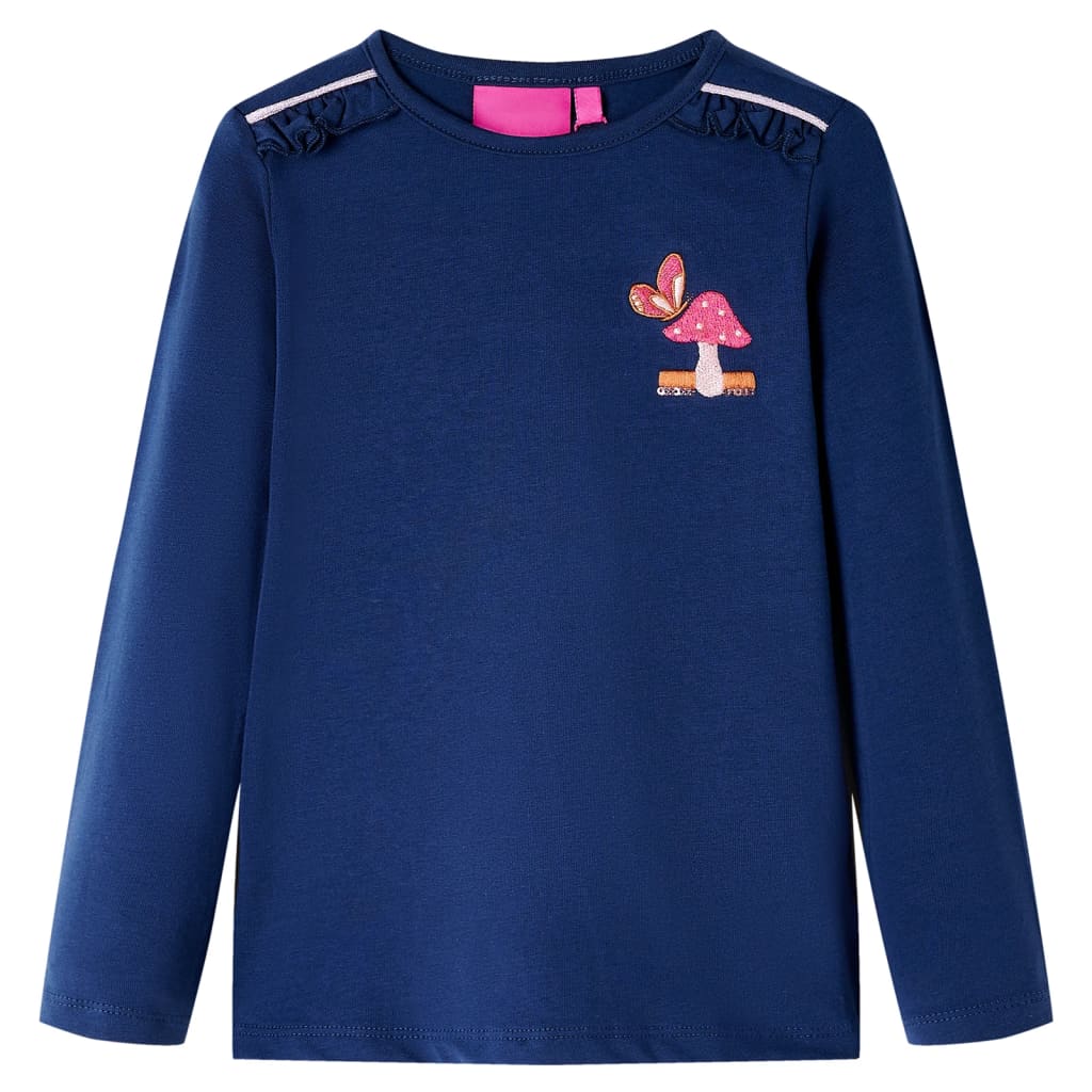 VidaXL Chemise enfant à manches longues 128 bleu marine