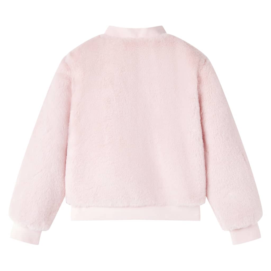 VidaXL Manteau enfant 92 fourrure artificielle rose tendre
