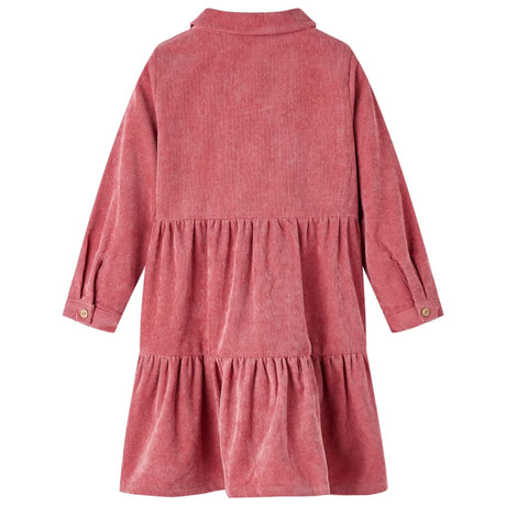 VidaXL Robe enfant à manches longues velours côtelé 92 vieux rose