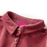 VidaXL Robe enfant à manches longues velours côtelé 128 vieux rose