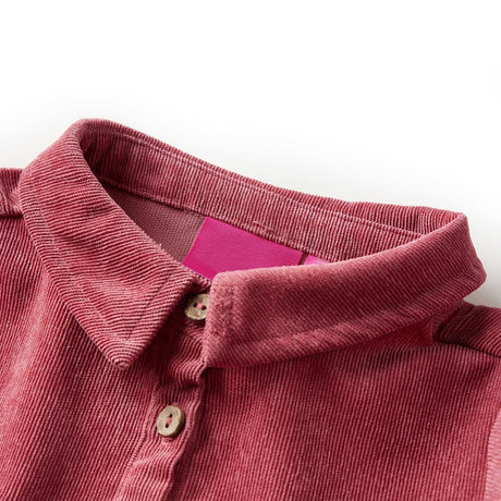 VidaXL Robe enfant à manches longues velours côtelé 128 vieux rose