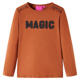 VidaXL Chemise enfant à manches longues 104 couleur cognac